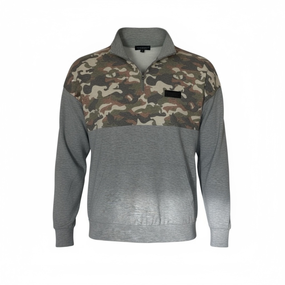 Simply Southern Camo Colorblock Quarter Zip Sweatshirt NWOT Blessed Glitter Back